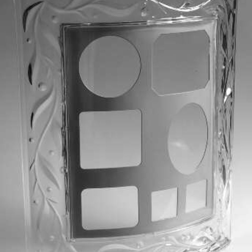 029 by Princess House Curved Picture Frame, Leaves & Dots